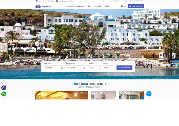 Hotel Web Arayüz Çalışması (Adobe XD)